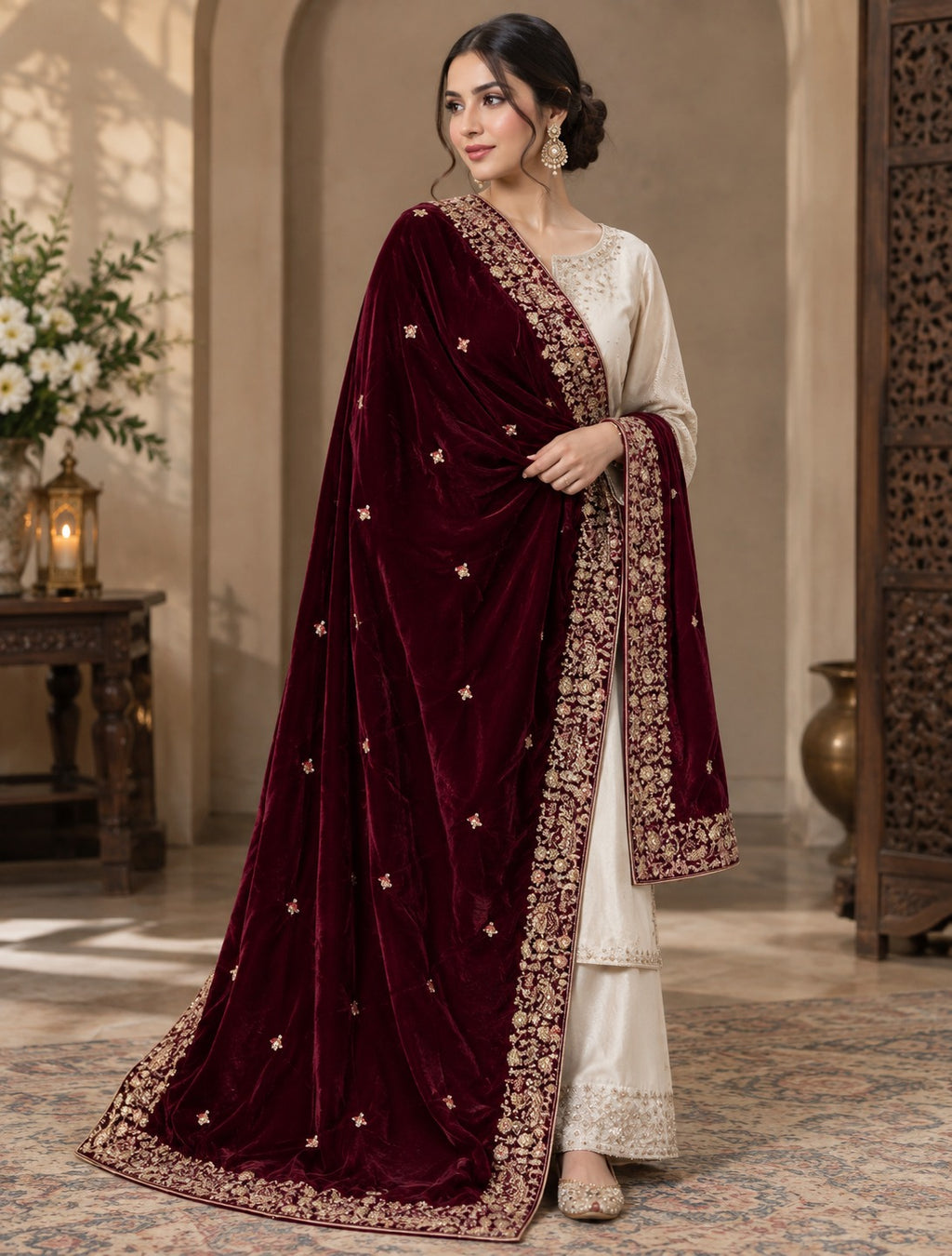 Velvet shawl